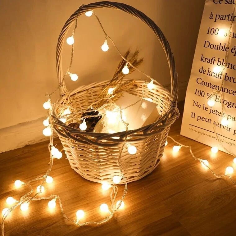 Globe String Lights - Warm Retro Ambiance
